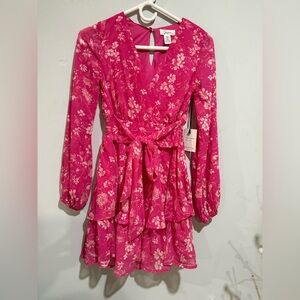 Japna Vibrant Pink Floral Dress